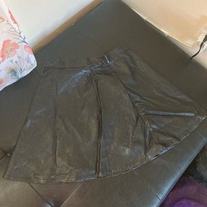 Black Leather American Eagle swing skirt